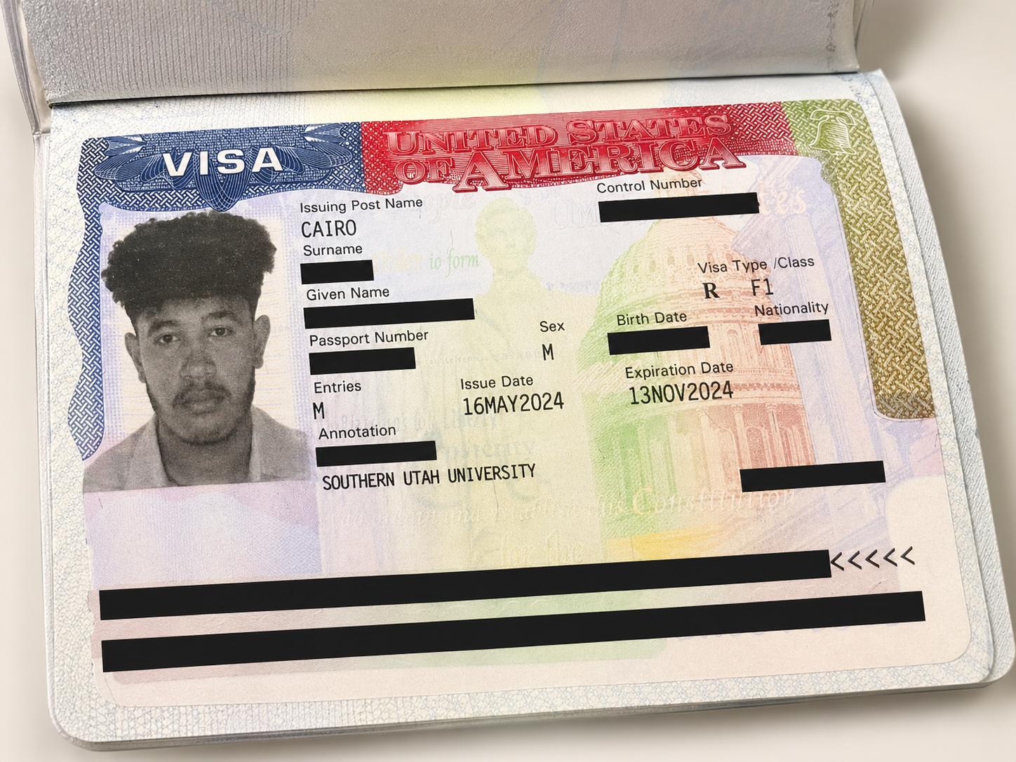 Issued student visa